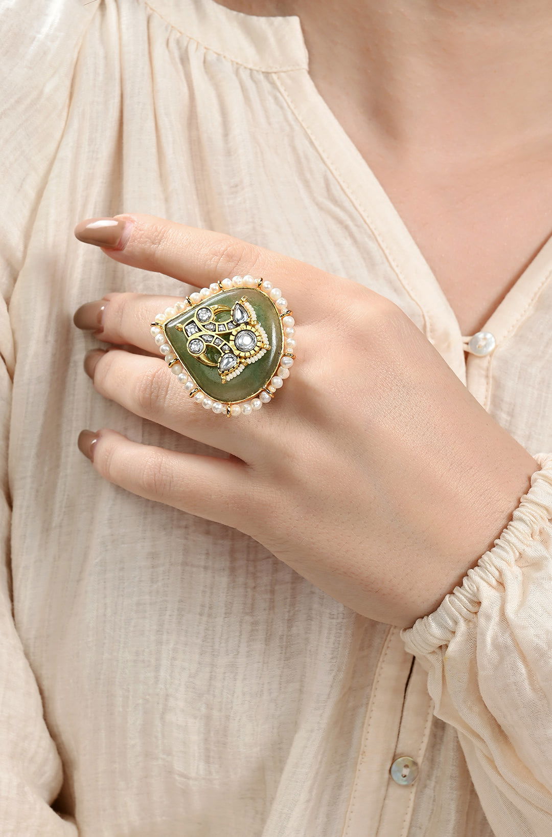 Dreamlike Pearl Ring - Joules by Radhika 