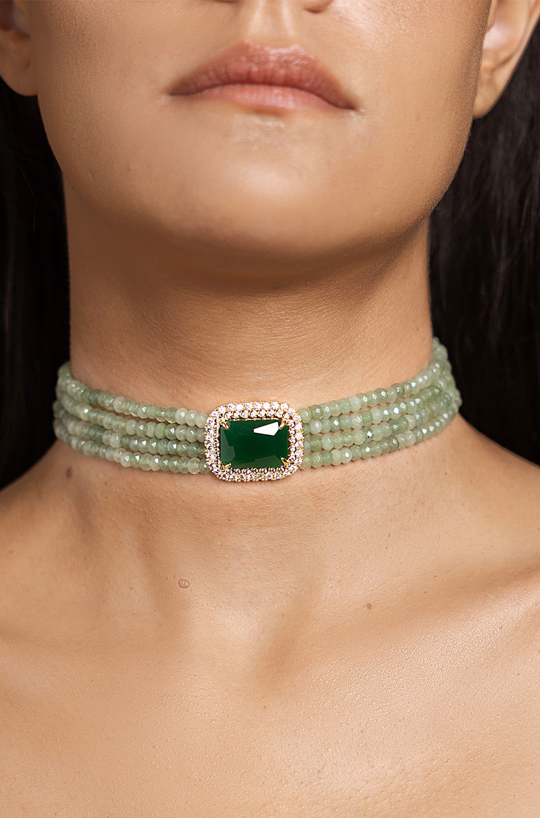 Elegant Green Choker - Joules by Radhika 