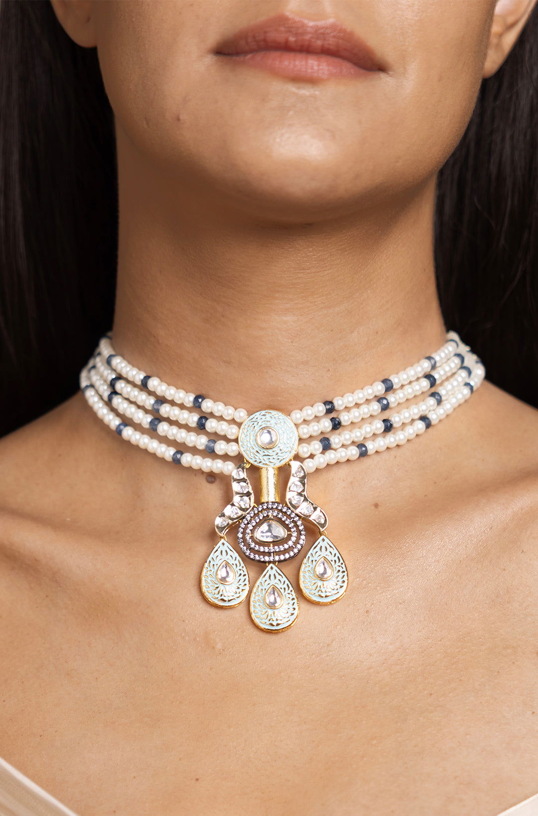 Elegant White Choker - Joules by Radhika 