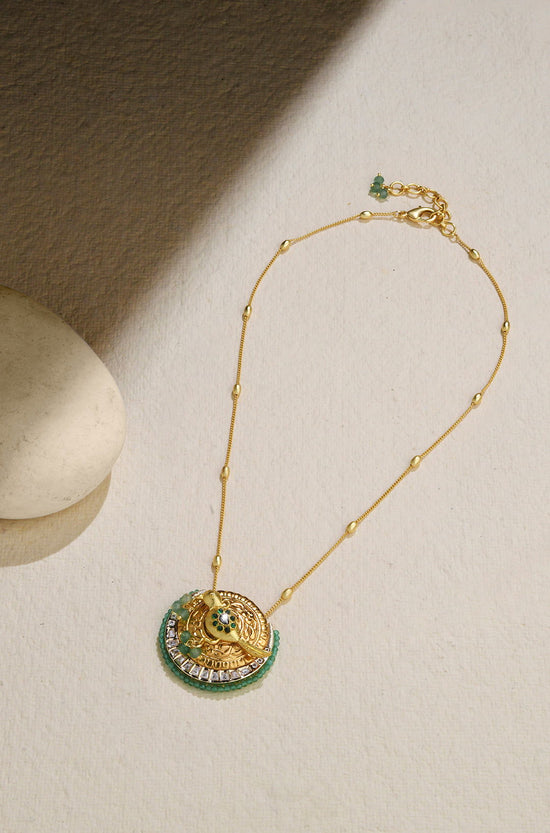 Green-Edged Pendant Necklace - Joules by Radhika 