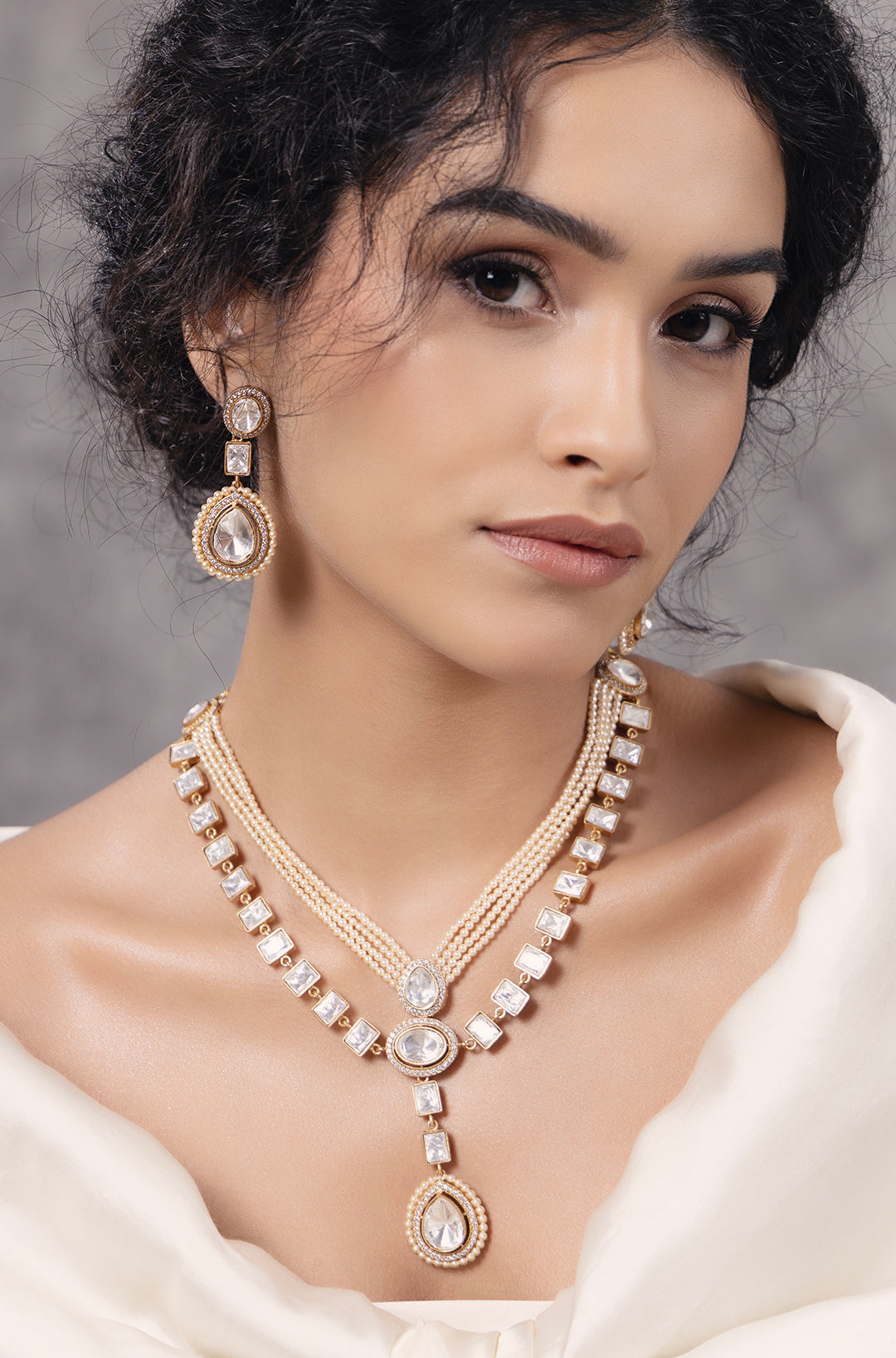 Polki-Pearl Classic Necklace Set