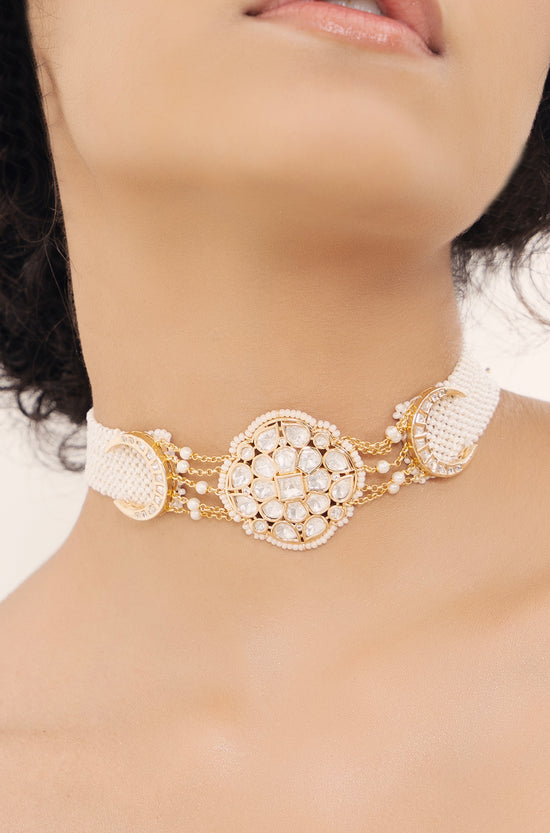 Polki-Pearl Sophisticated Choker Necklace