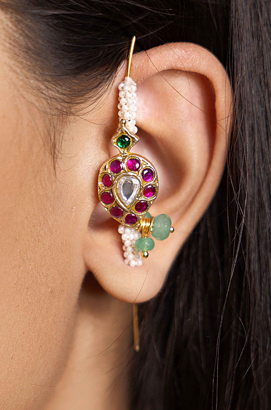 Lavish Multi Color Cuff Earrings