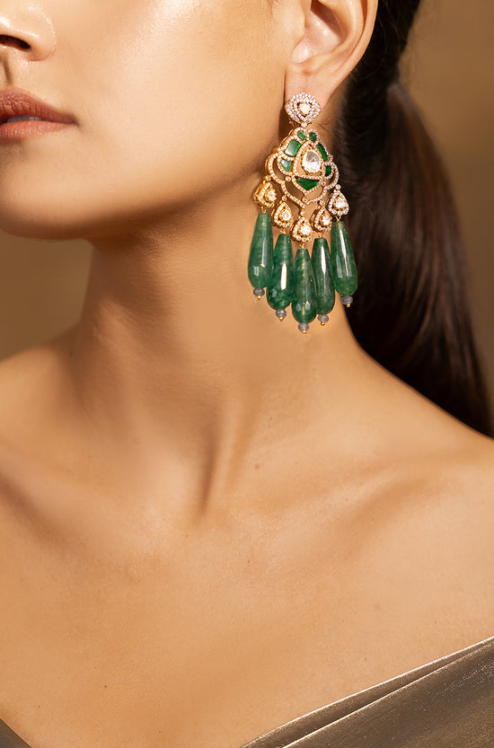 Exquisite Golden-Green Beauty Earrings
