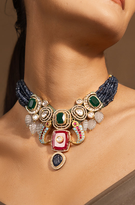 Opulent Multi Colour Choker Necklace
