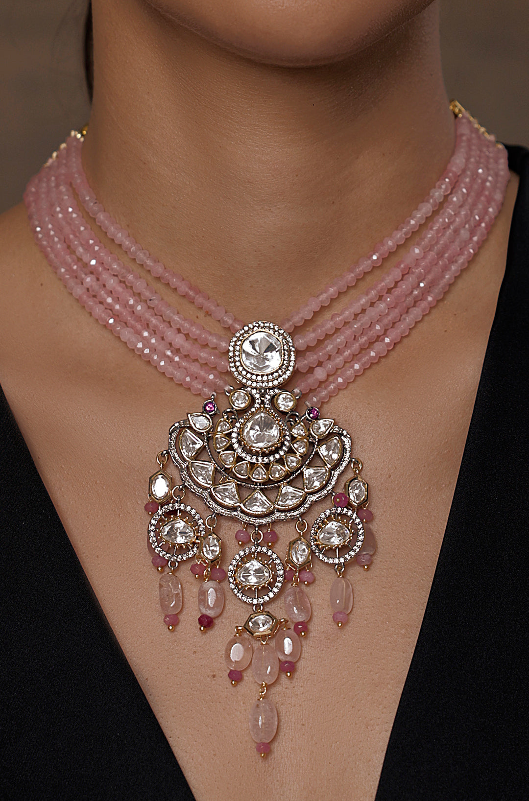 Victorian Blush Polki Necklace