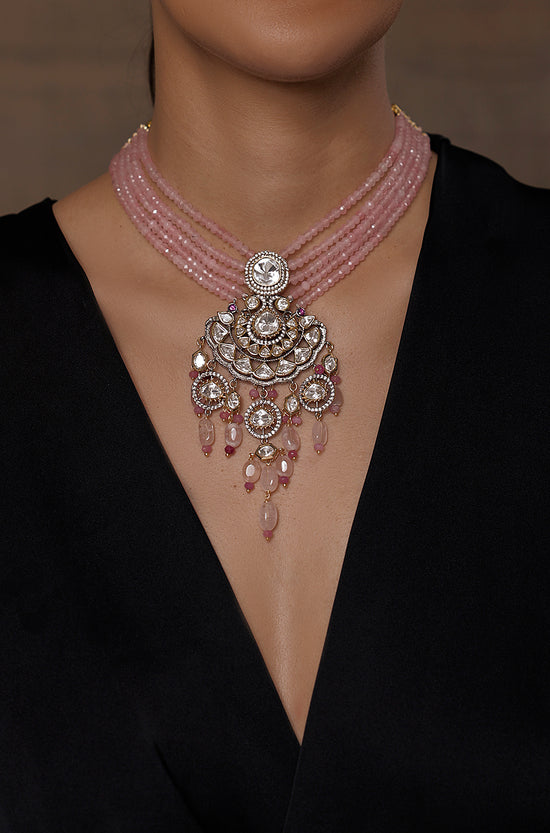 Victorian Blush Polki Necklace