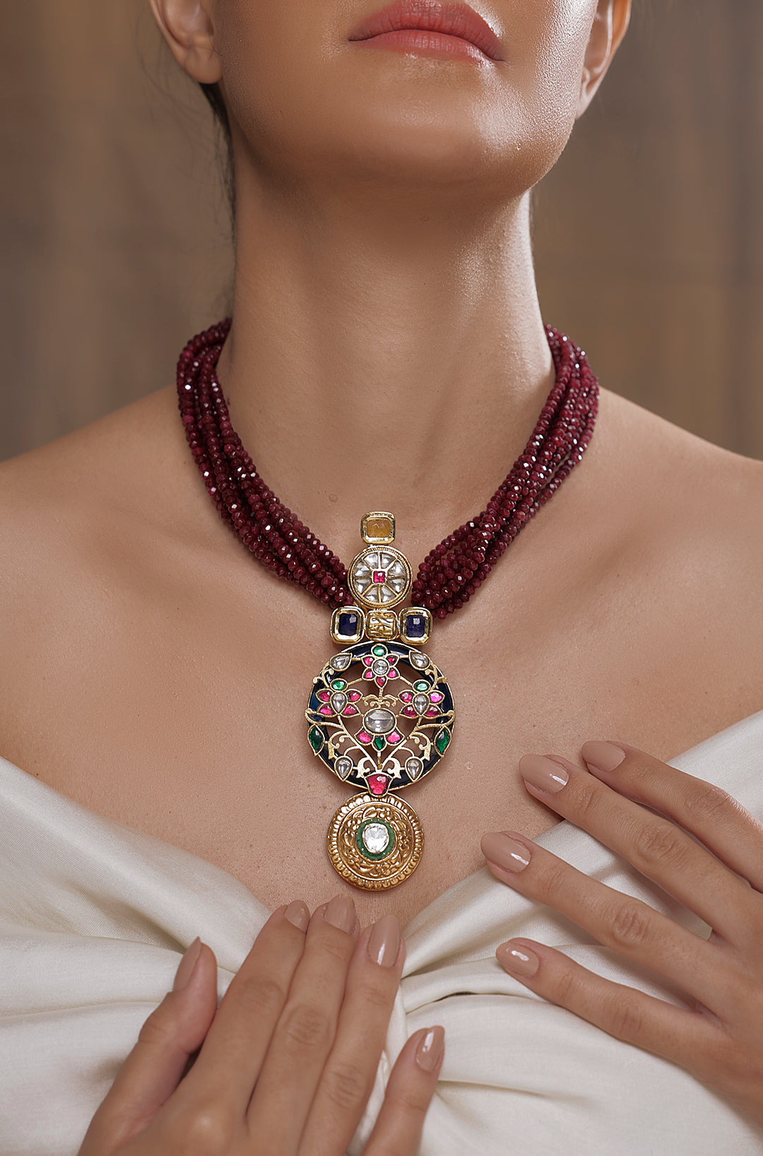 Crimson Elegance Fusion Necklace