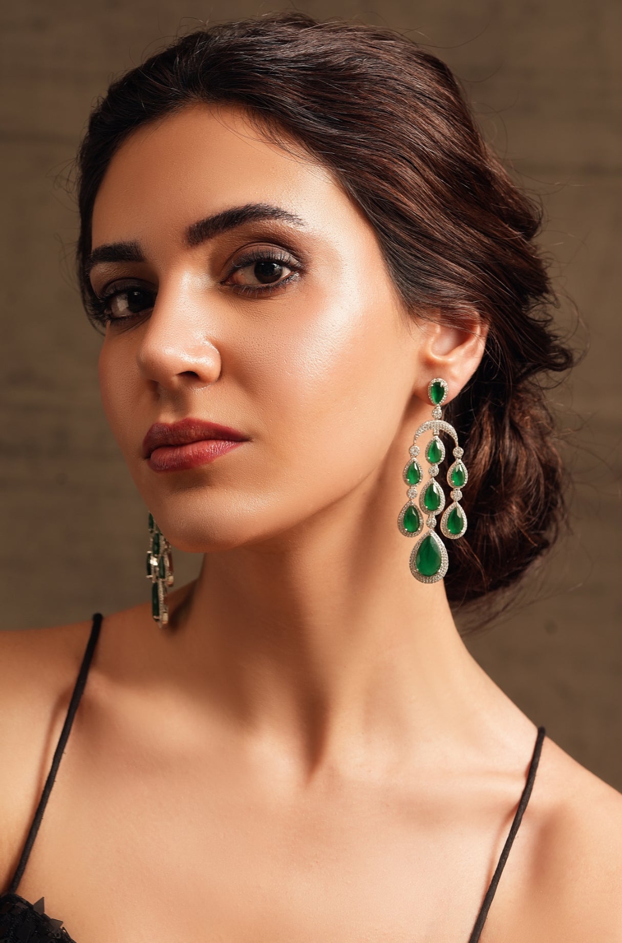 Emerald Drop Diamonds Earring