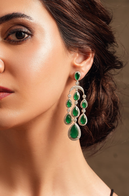 Emerald Drop Diamonds Earring