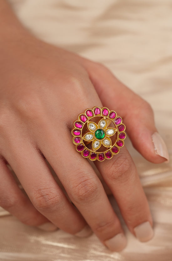 Polki Flower Ring