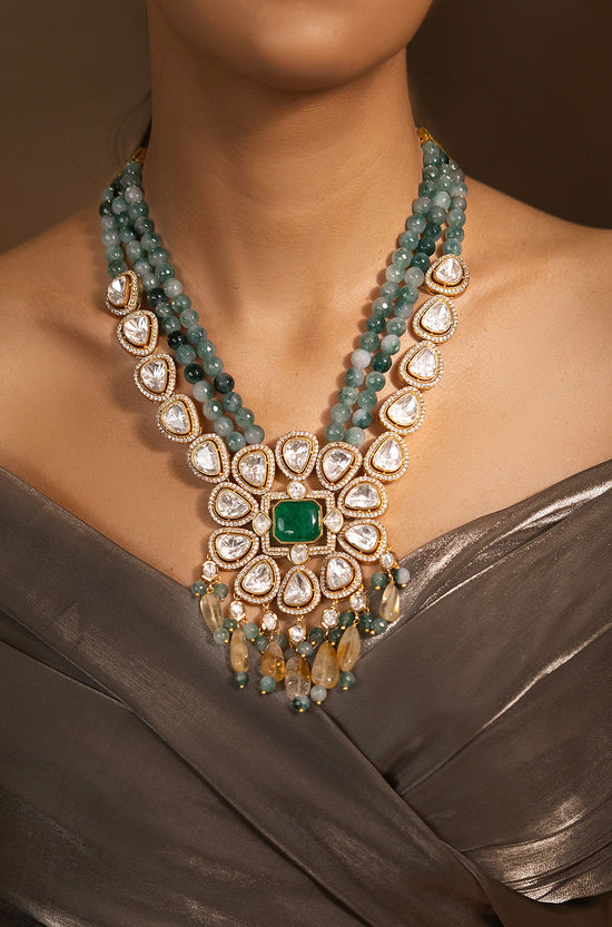 Luxurious Golden-Green Necklace - Joules by Radhika 