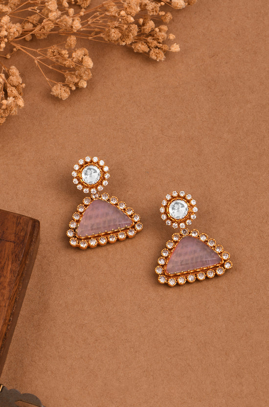 Blush Triangle Drop Earrings