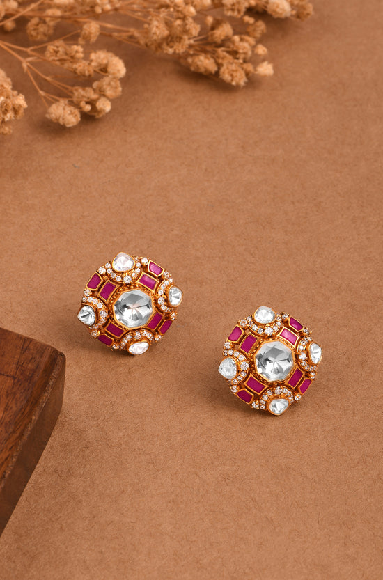 Petal Bliss Polki Stud Earrings