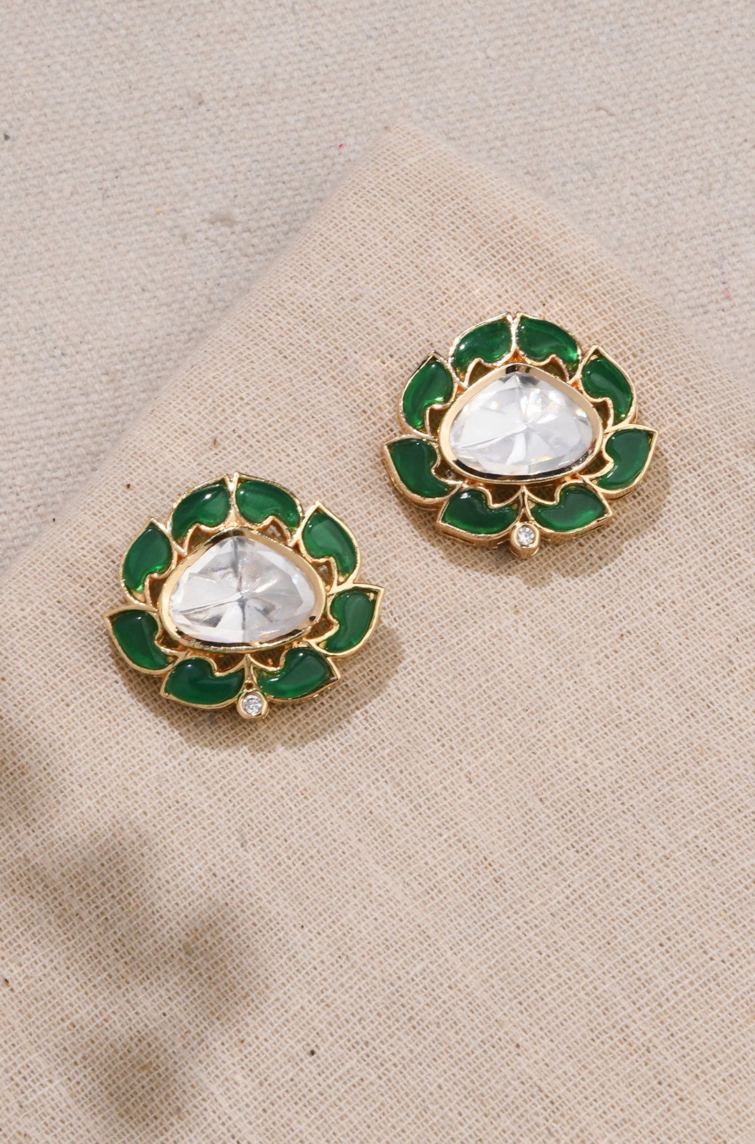 Verdant Leaf Studs - Joules by Radhika 