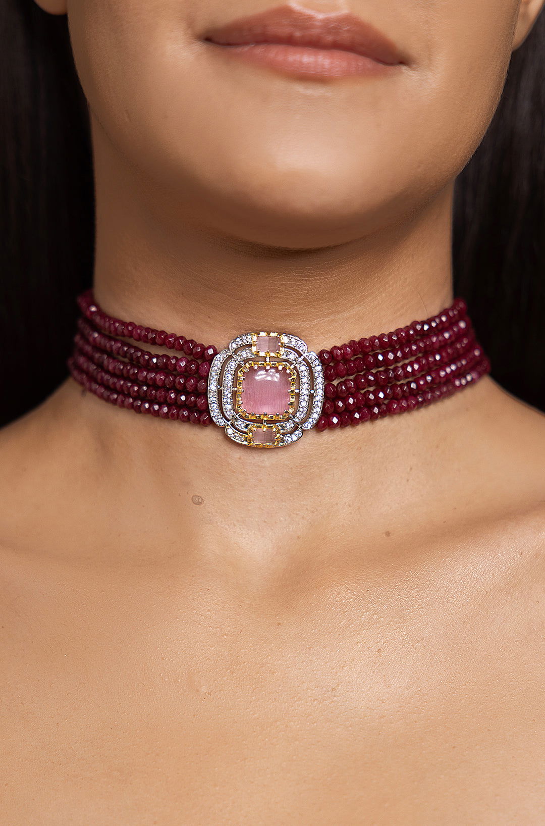 Vibrant Red Choker - Joules by Radhika 